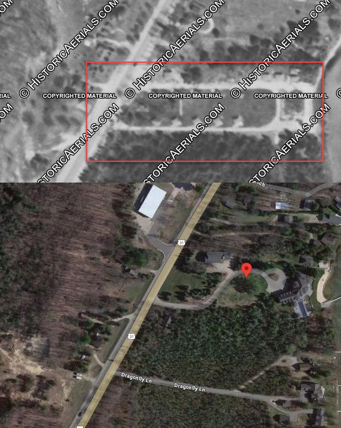 Torch Tip Resort (Torch-Tip Resort) - 1954 Aerial And Current Aerial Map